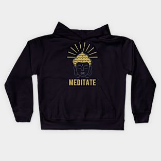 Meditate - Gautam Buddha Kids Hoodie